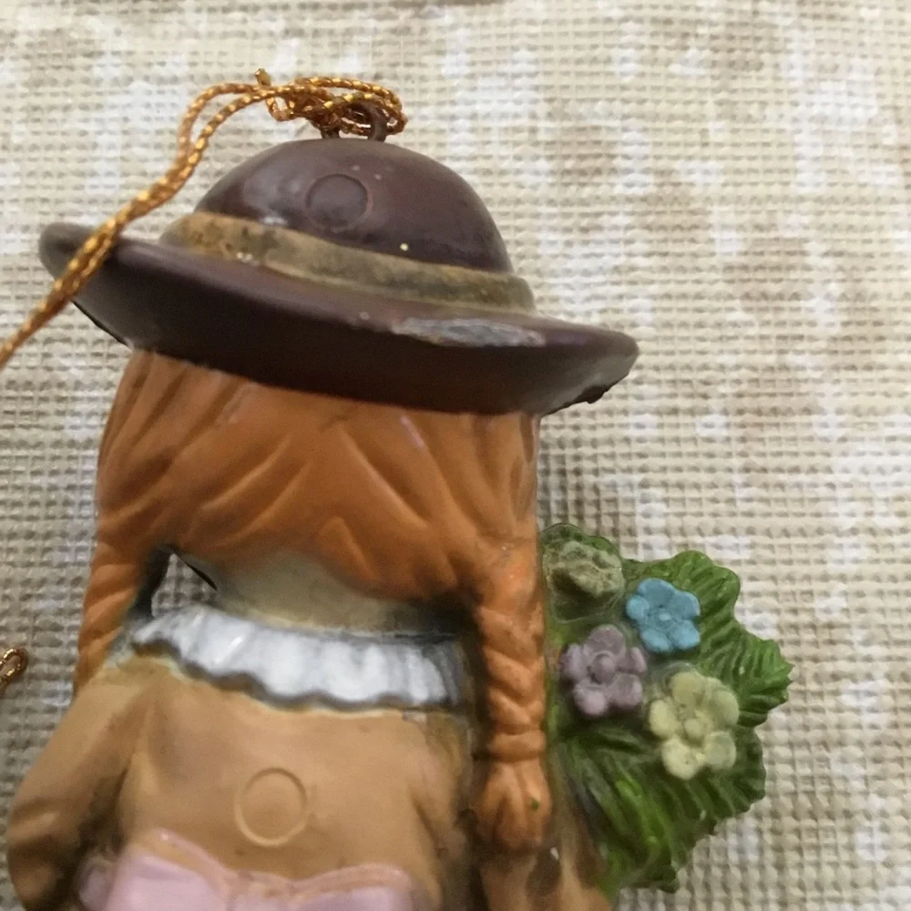 Two Vintage Girl Ornaments Made In Hong Kong